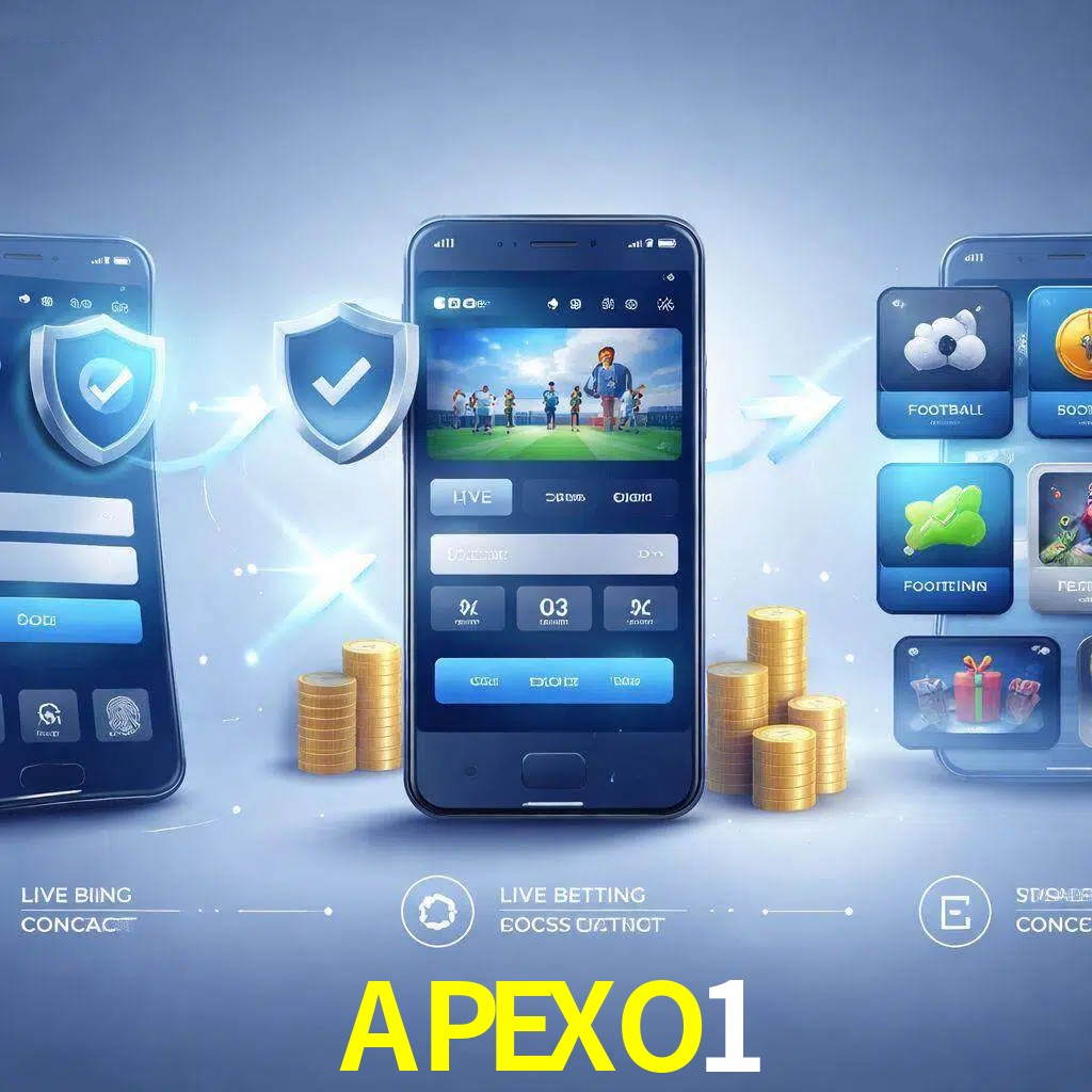 Pasos de acceso a la app APEXO1 en pantalla de teléfono móvil